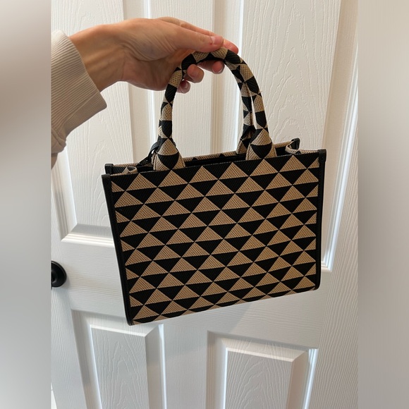 Prada Small Symbole Embroidered Fabric Handbag - Picture 10 of 16